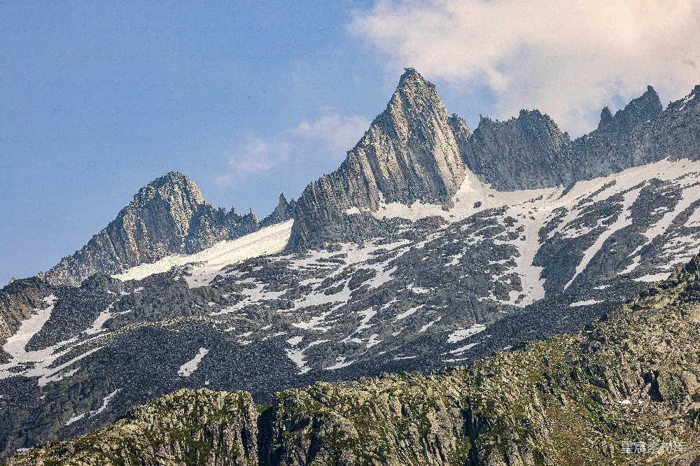高清摄影  崎岖的雪山峰