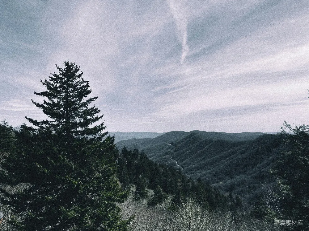 高清摄影  从山顶看山景