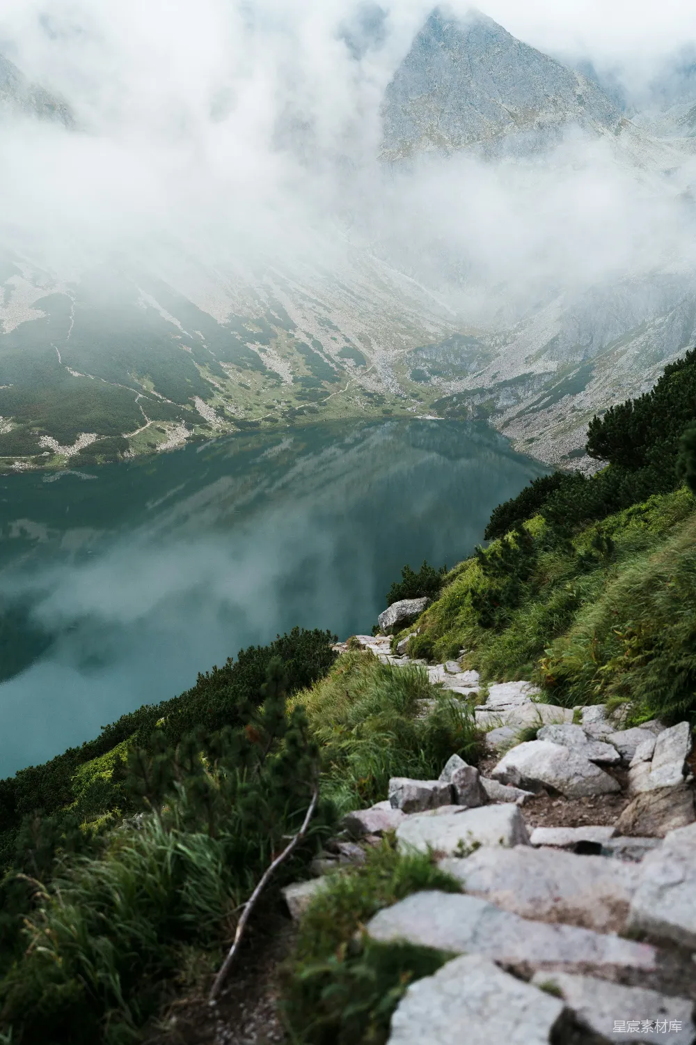 高清摄影 自然 壁纸 旅行 一座被群山环绕的湖