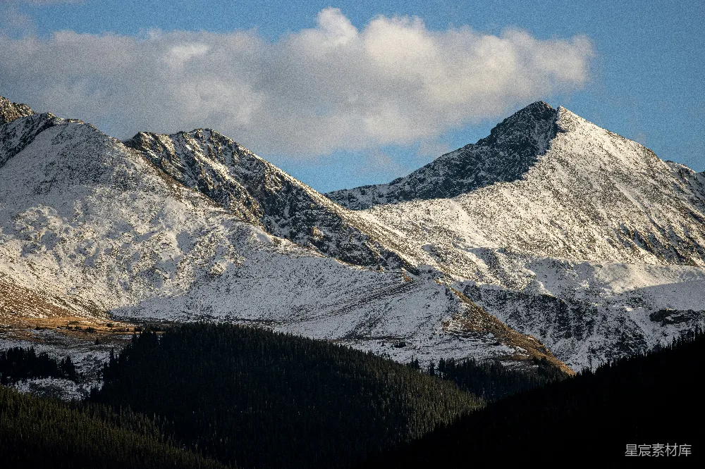 高清摄影 自然 一座被云层覆盖的雪峰