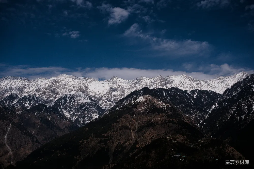 高清摄影  蓝天下的雪山