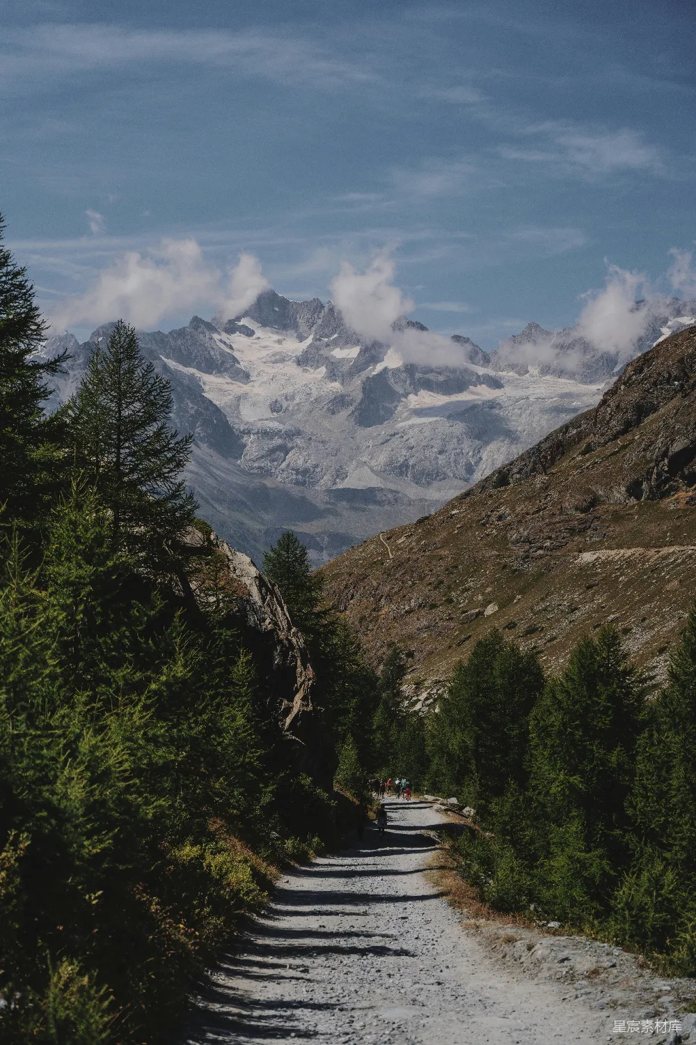 高清摄影 壁纸 旅行 自然 一条被树木和山脉环绕的土路