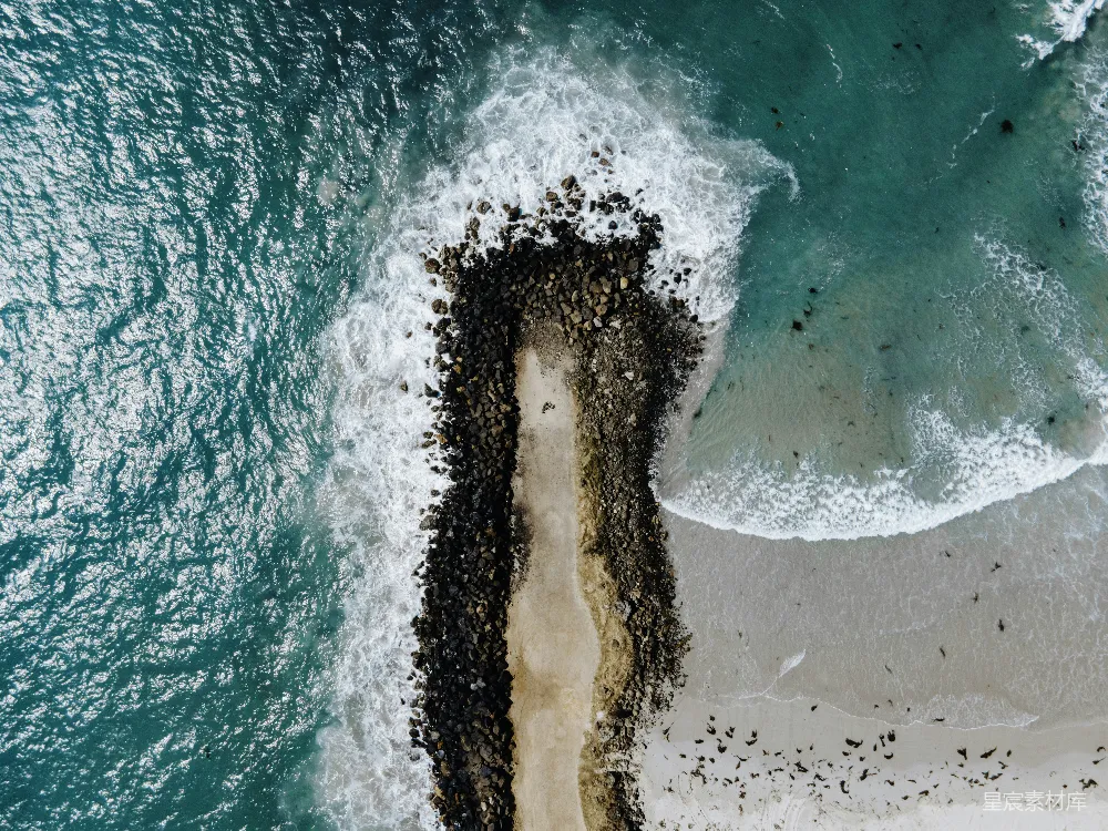 高清摄影  海浪的航拍视角