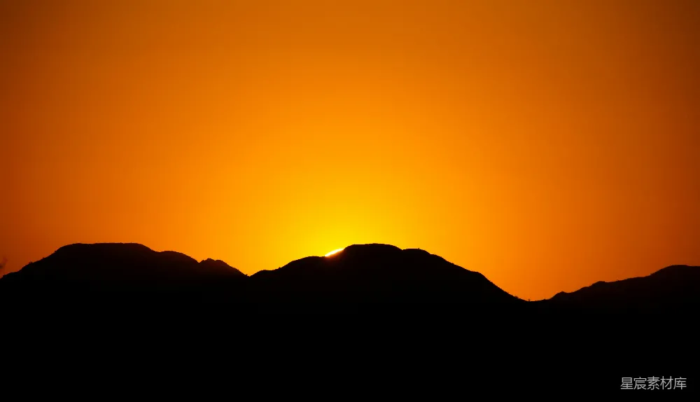 高清摄影 壁纸 自然 旅行 夕阳西下，山峦映红