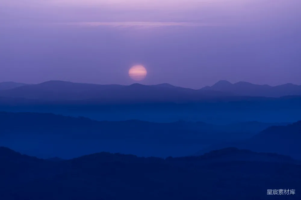高清摄影 壁纸 夕阳下的山影