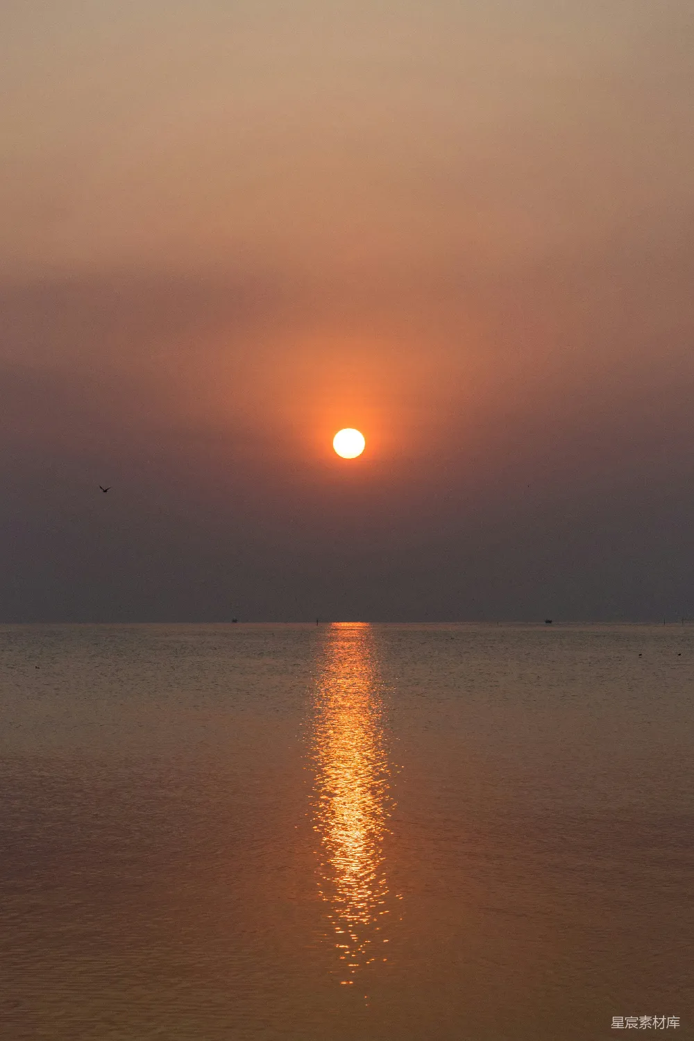 高清摄影  夕阳正洒落在海洋之上。