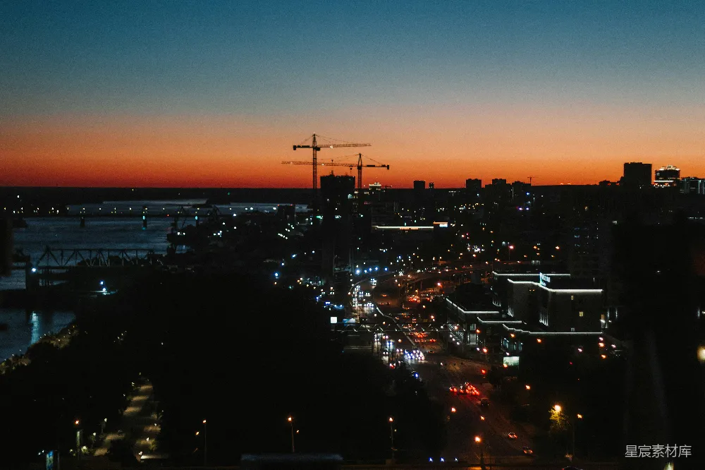 高清摄影  夕阳下的城市