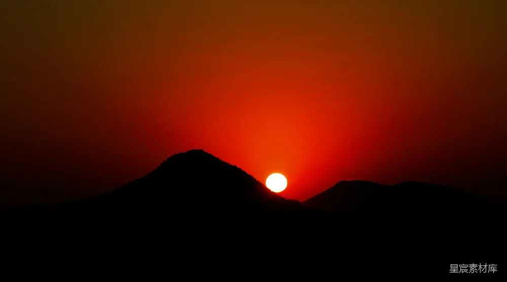 高清摄影 自然 壁纸 夕阳西照山峦