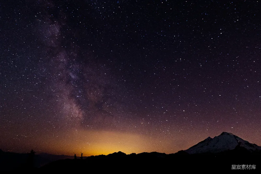 高清摄影  夜晚山的轮廓