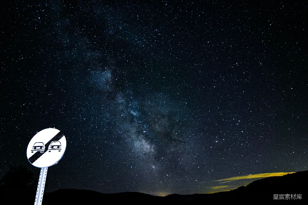 高清摄影  黑白星空夜景
