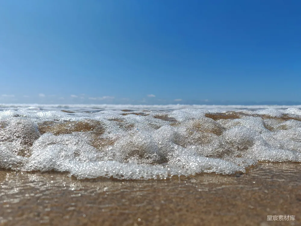 高清摄影  海滩上波浪的特写
