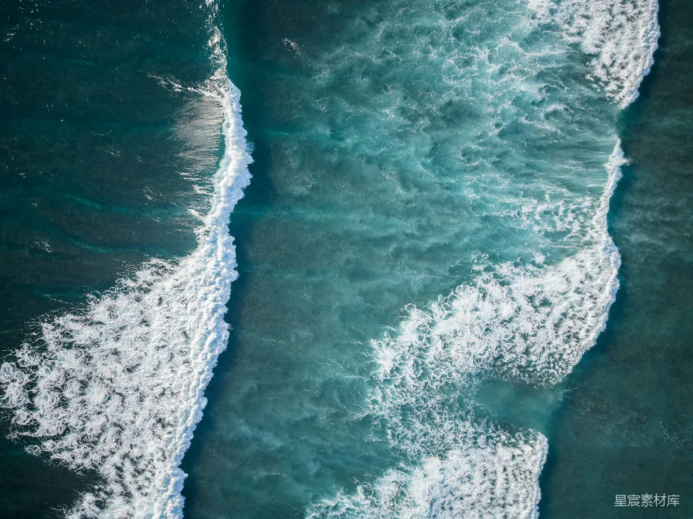 高清摄影 自然 海洋的俯瞰图，带有波浪。