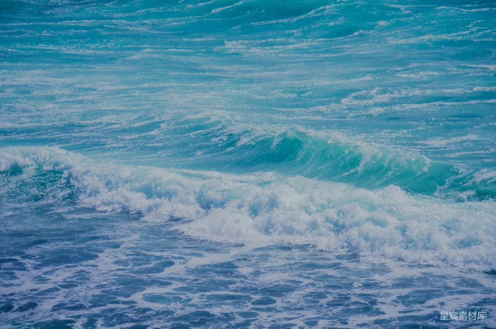 高清摄影 自然 白天的蓝色海洋波浪