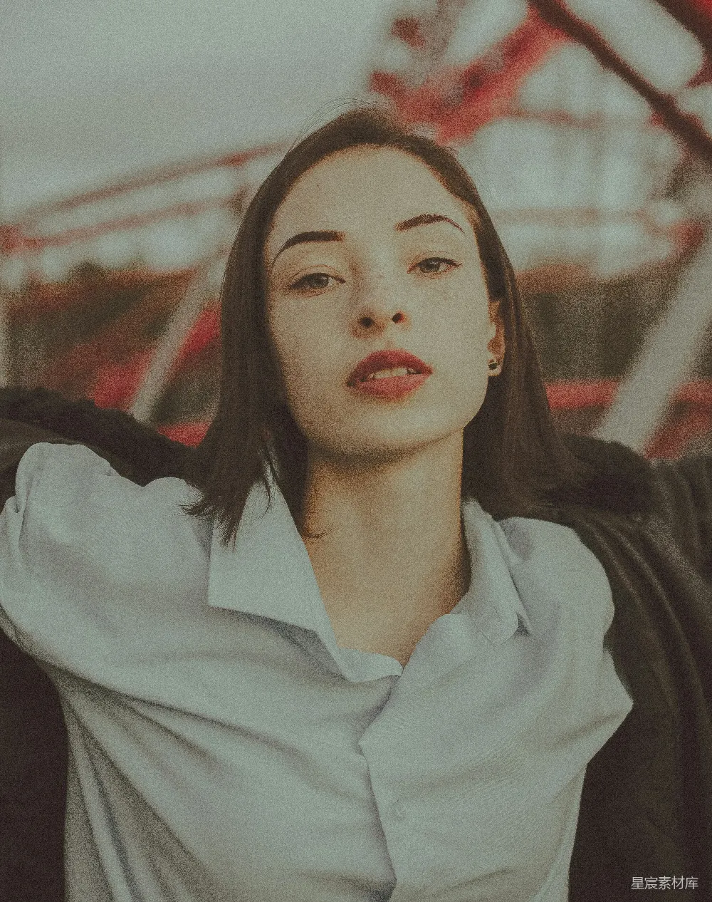 高清摄影  穿着白色衬衫的女人