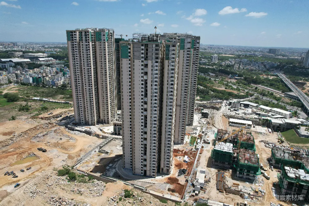 高清摄影  一个正在建设中的建筑的空中俯瞰图