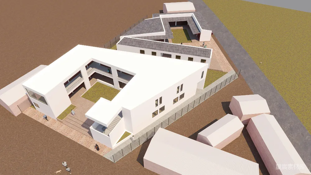 高清摄影  现代建筑风格的白色建筑群。