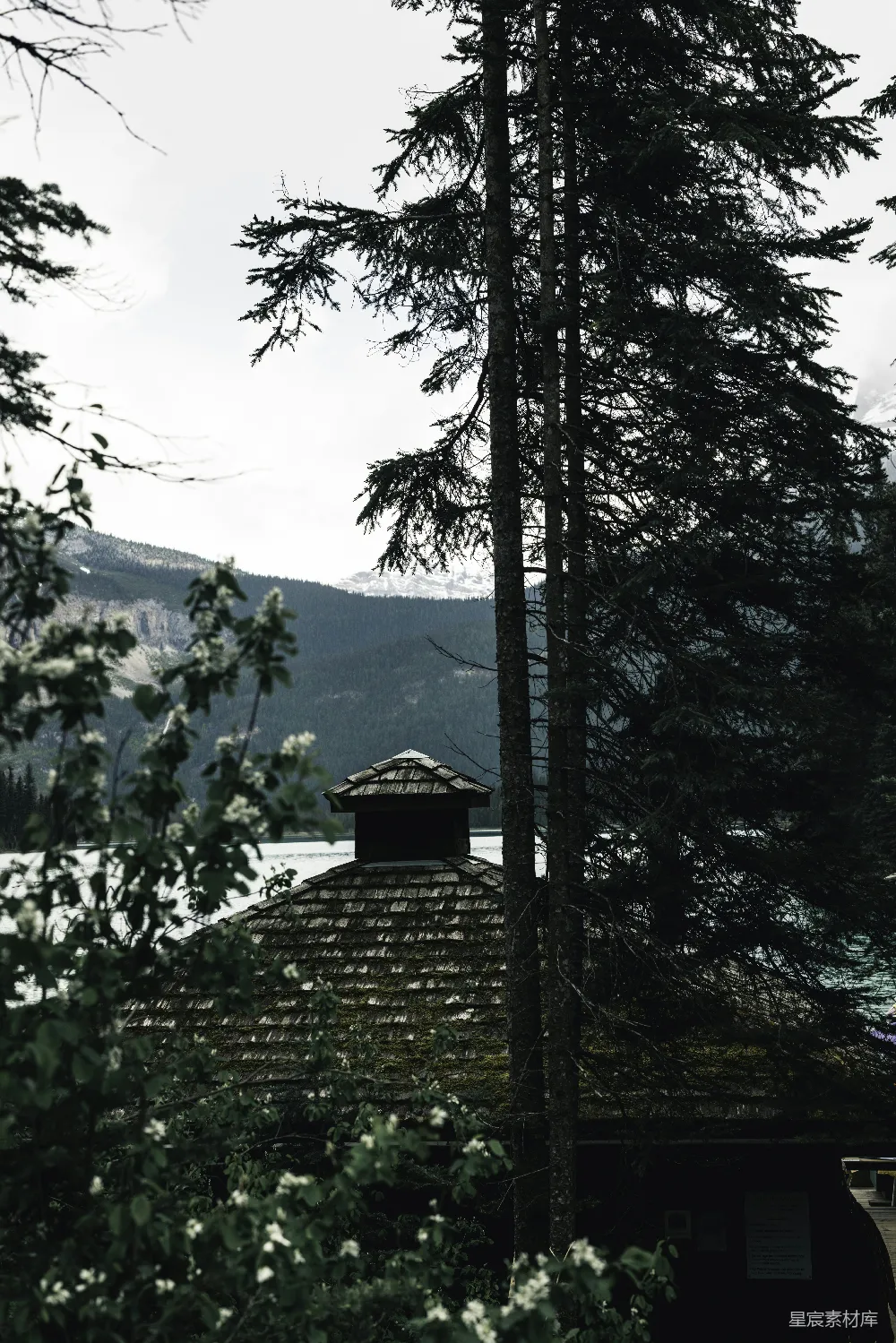 高清摄影  一座钟楼背景下的建筑物远景