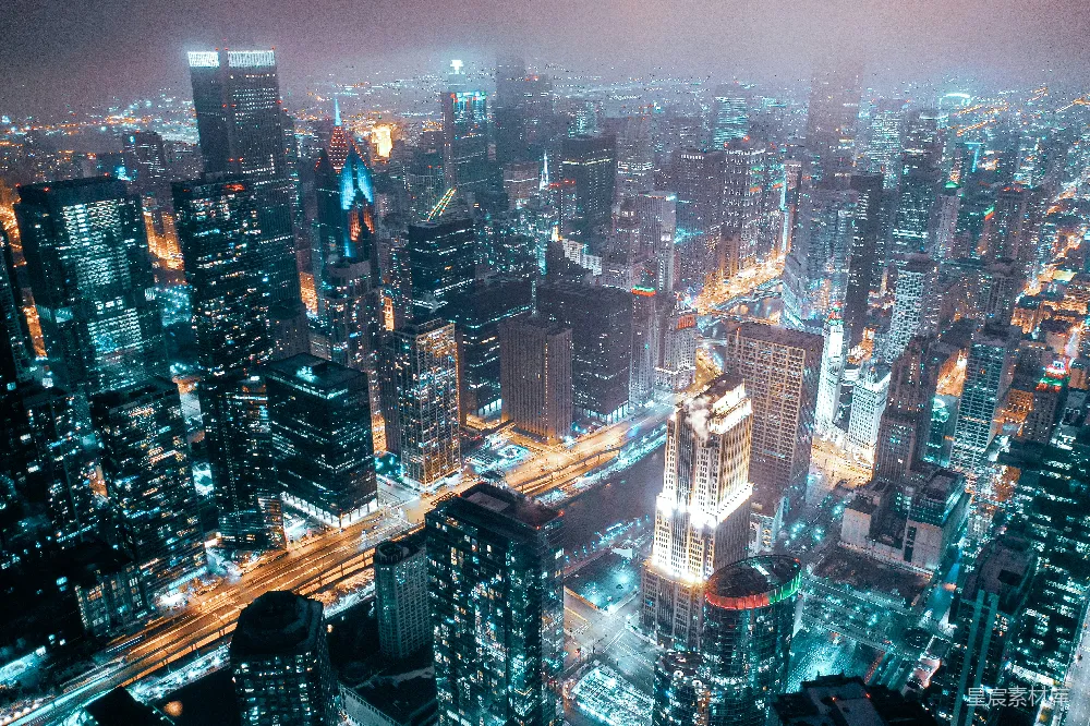 高清摄影 壁纸 夜晚的城市建筑俯瞰图