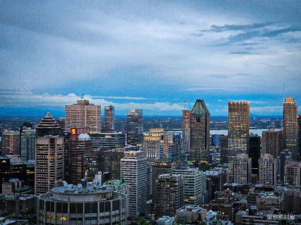 高清摄影  夜晚从高楼顶上俯瞰城市的景色
