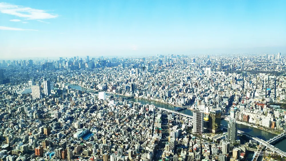 高清摄影  城市建筑在白天的空中俯瞰图