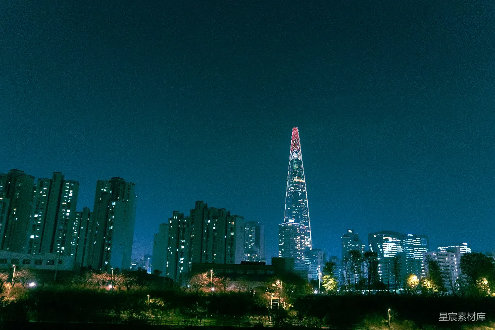 高清摄影  夜晚的城市天际线