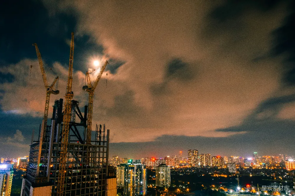 高清摄影  夜晚从高楼俯瞰的城市景色