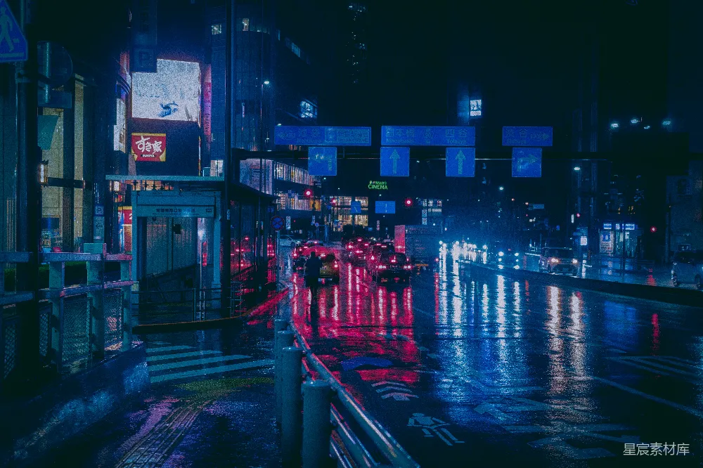 高清摄影  夜晚的城市街道