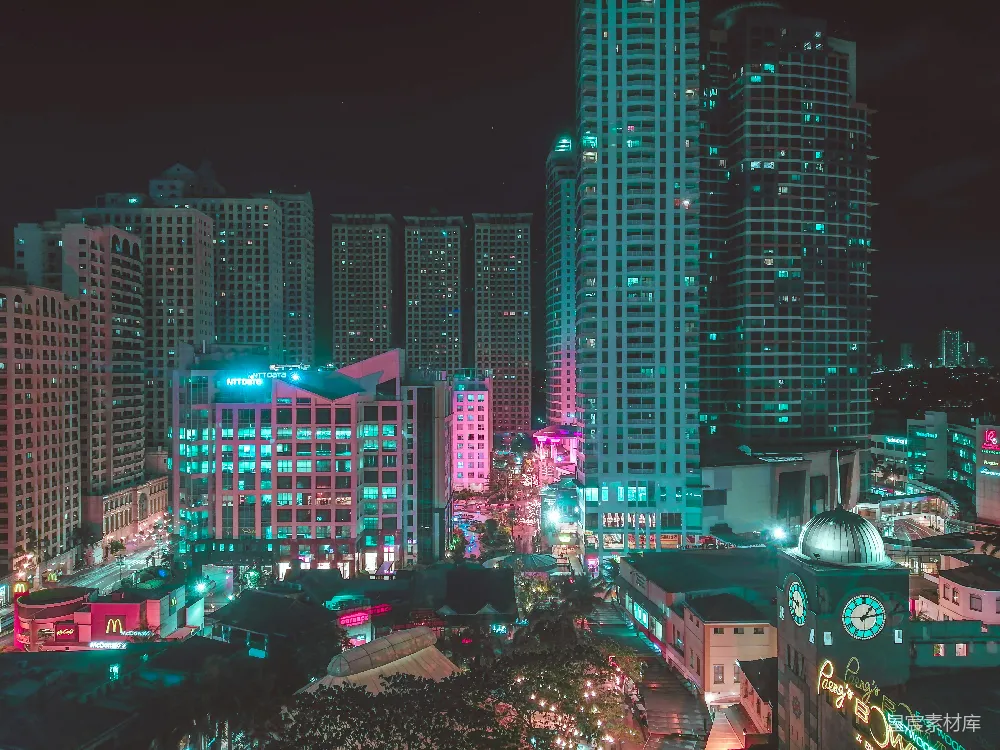 高清摄影  城市夜景天际线