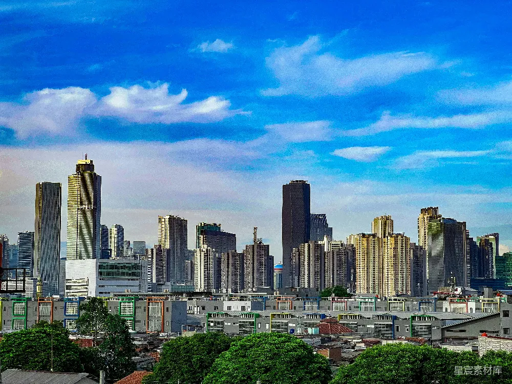 高清摄影  一个城市的景观，高大的建筑物。