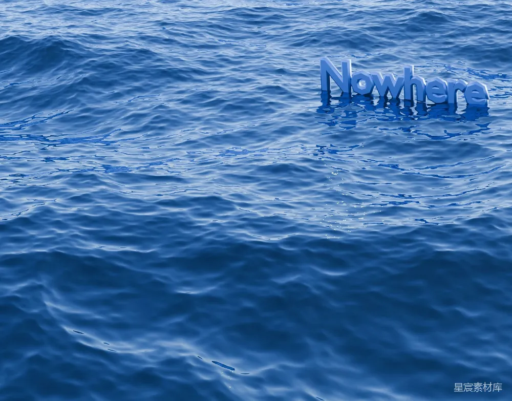 高清摄影  “无处”漂浮在波涛起伏的蓝色水面上。