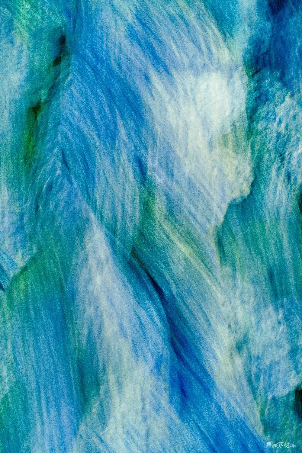 高清摄影 实验性 一幅蓝色和白色的抽象波浪画作