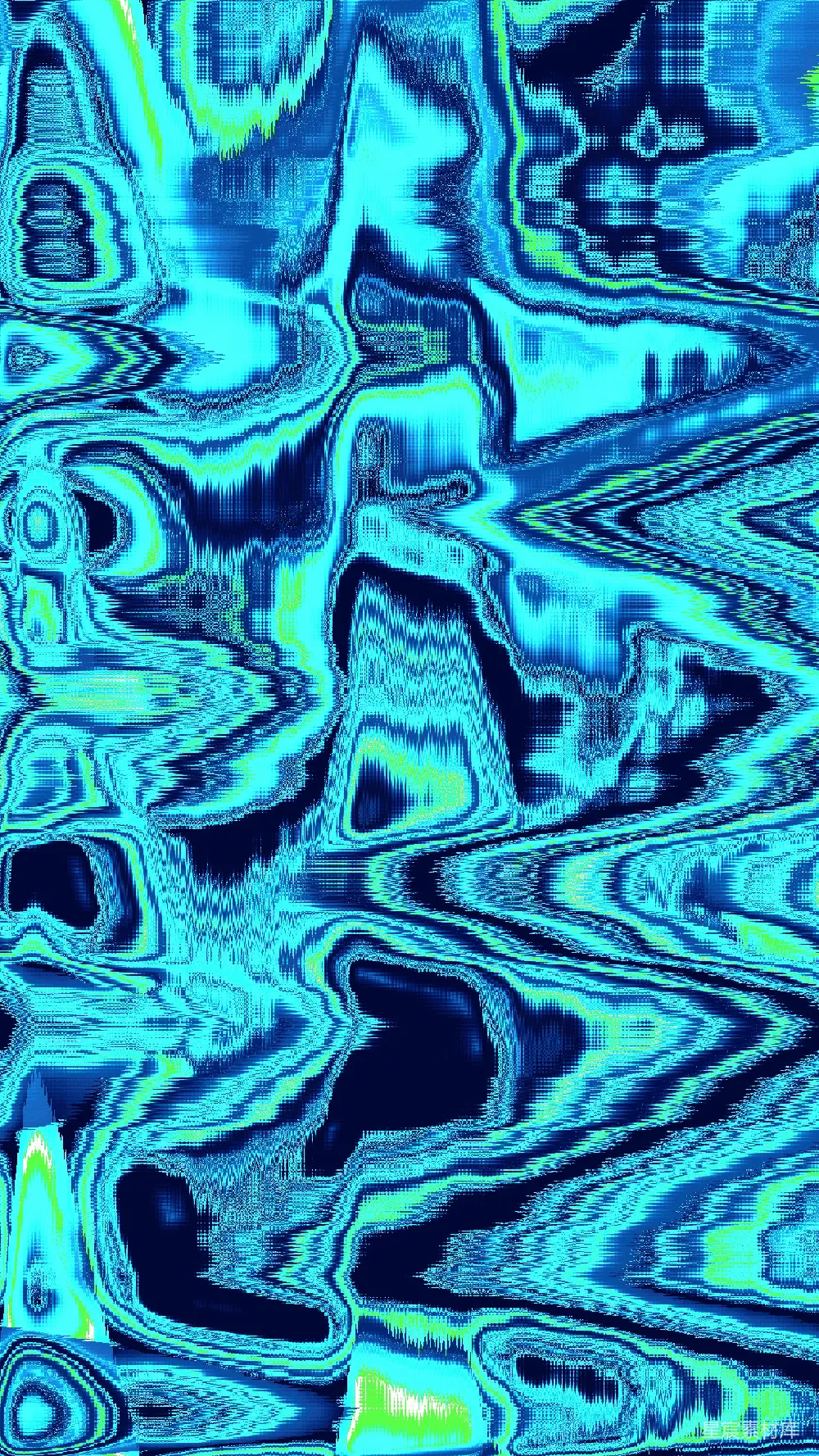 高清摄影  动态的抽象液体图案，色调为蓝色和绿色。