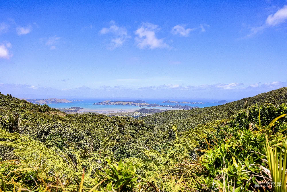 高清摄影  从山上俯瞰热带岛屿的美景