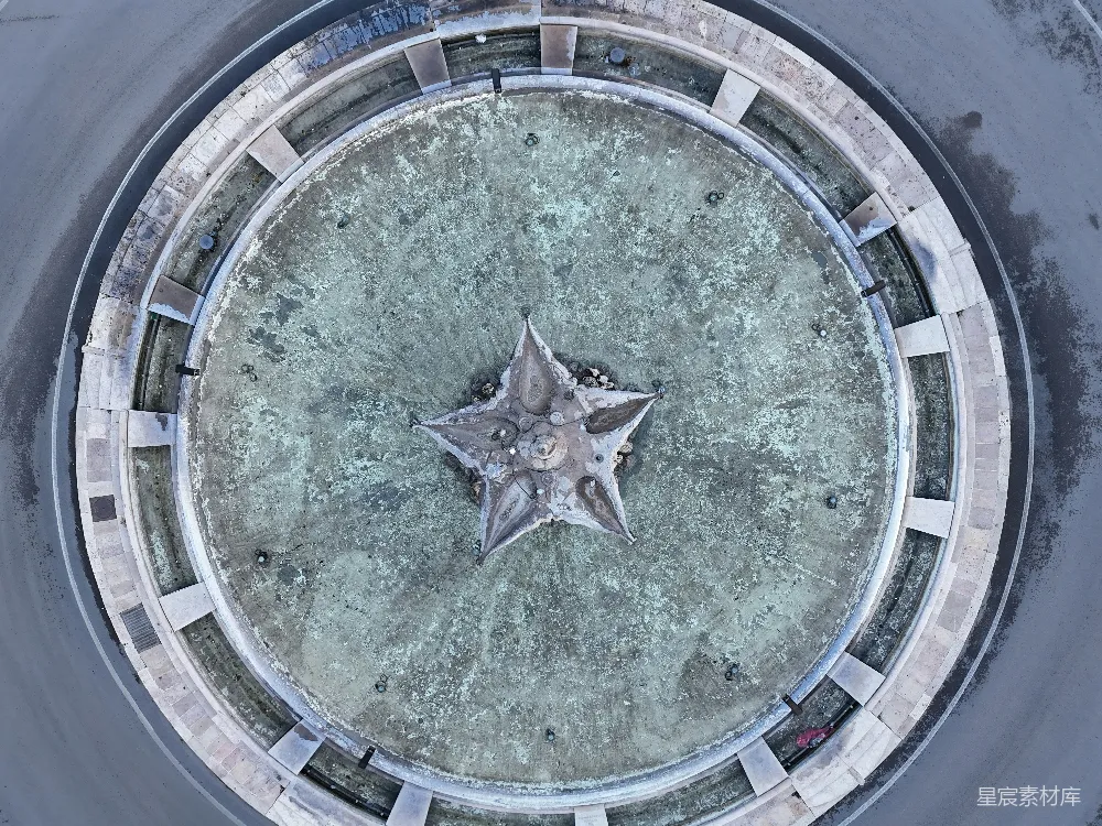 高清摄影  一个星形纪念碑的鸟瞰图。