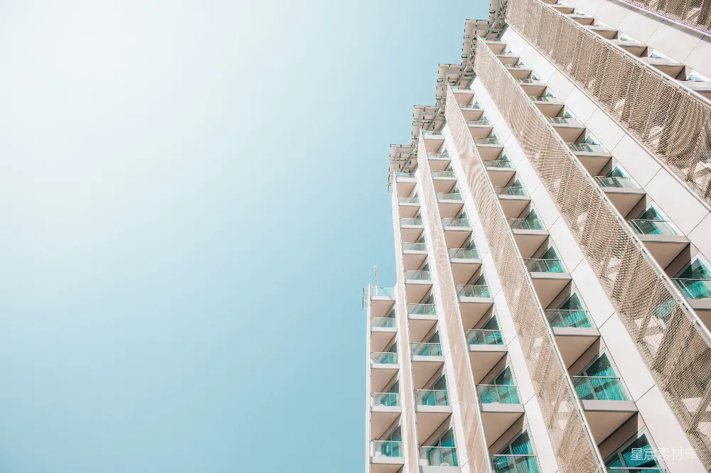 高清摄影  一座带阳台的建筑