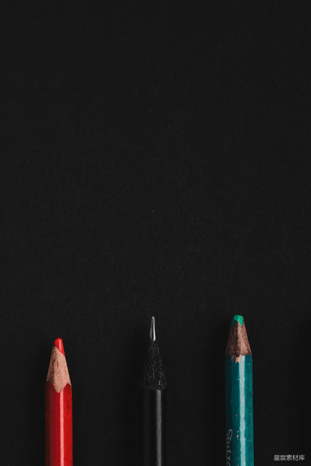 高清摄影  蓝色和红色的铅笔