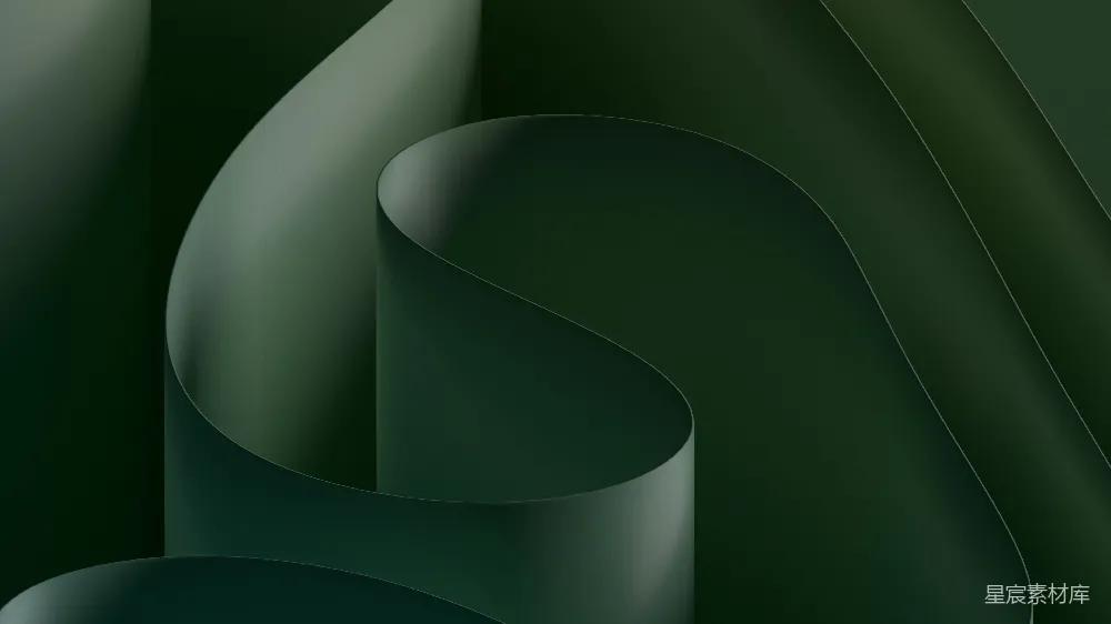 高清摄影  一个绿色抽象背景，带有曲线和曲线。