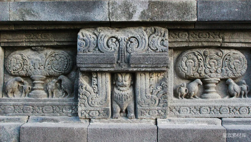 高清摄影  古代石刻中的动物和神话生物