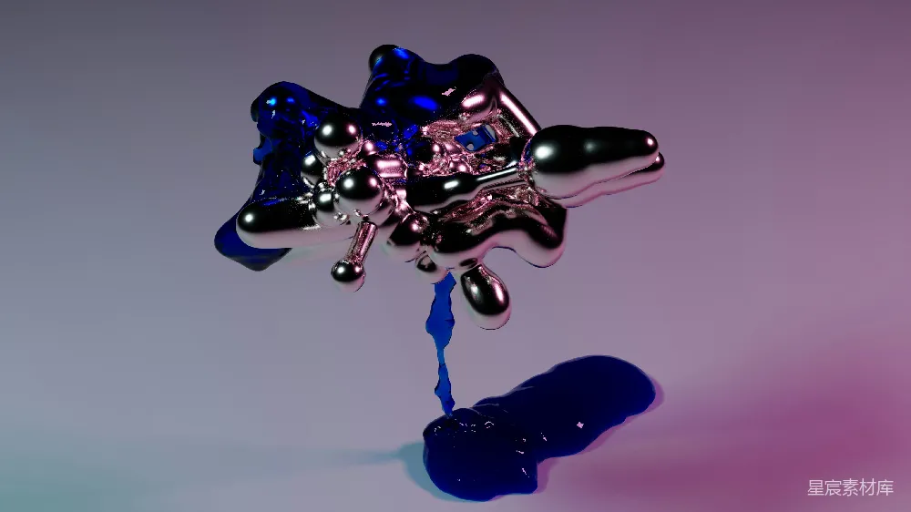 高清摄影  闪亮的金属液体泼洒和滴落