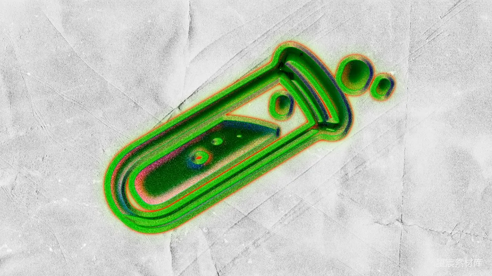 高清摄影  一个装有冒泡液体的绿色实验室烧瓶