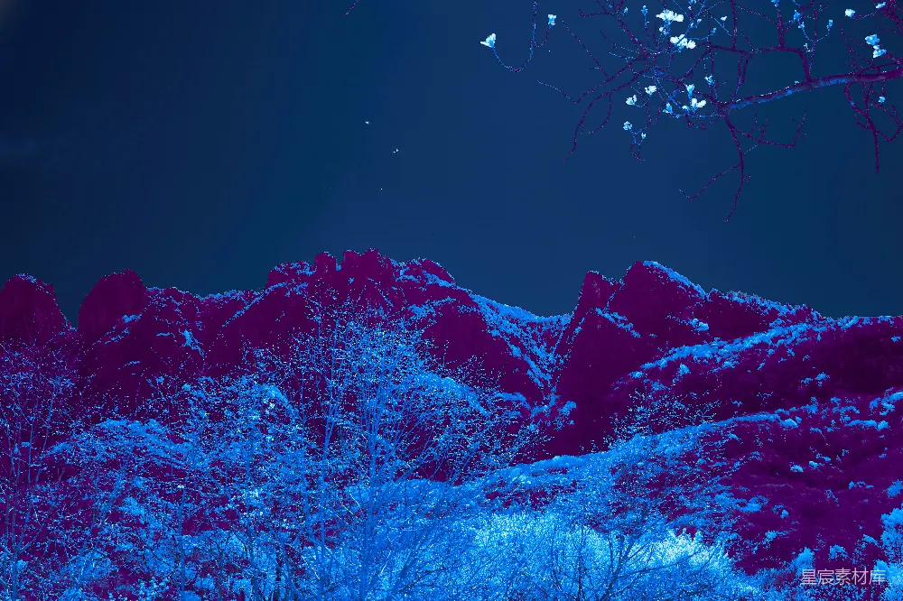 高清摄影 实验性 夜晚的山景全貌