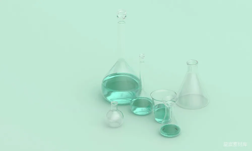 高清摄影  实验室的烧杯和烧瓶里装满了液体。
