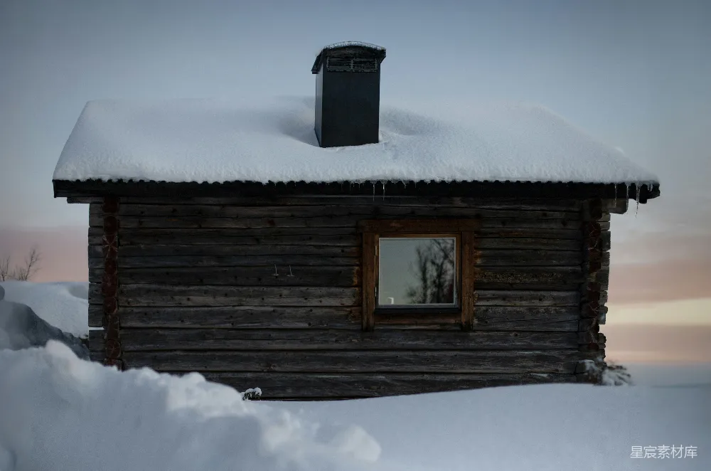 高清摄影 旅行 壁纸 一个雪地中的小木屋