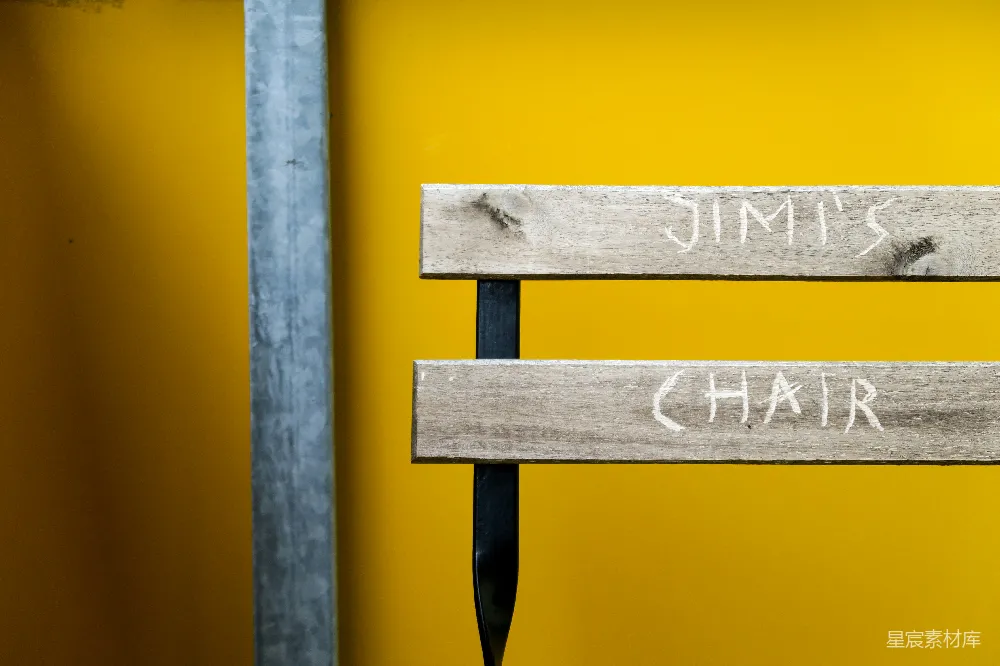 高清摄影  一对木制标牌，上面写着“Jimmy”和“Chair”。