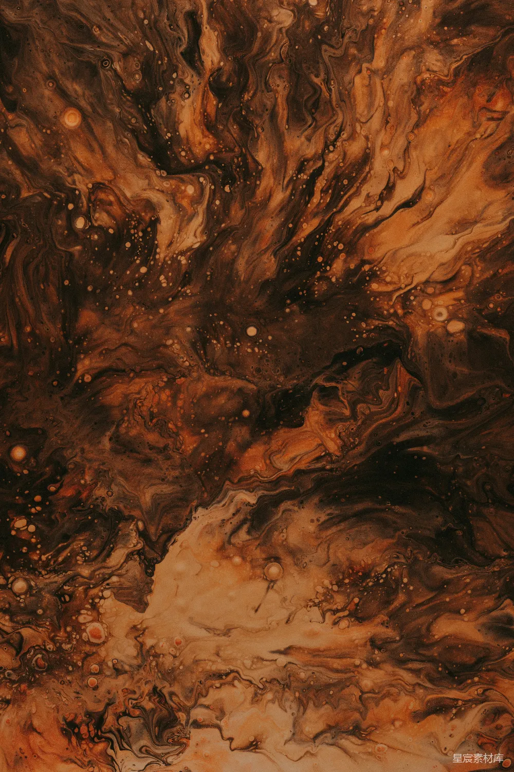 高清摄影  一幅棕色和褐色调的抽象画作