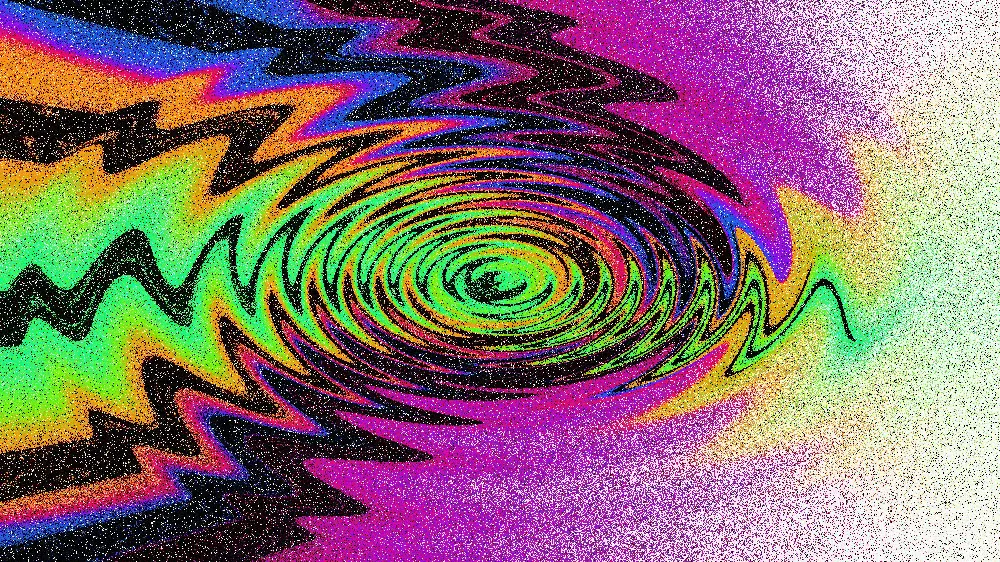 高清摄影  五彩缤纷的同心涟漪创造出一种迷幻的效果。