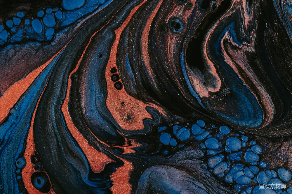 高清摄影  棕色和蓝色抽象画