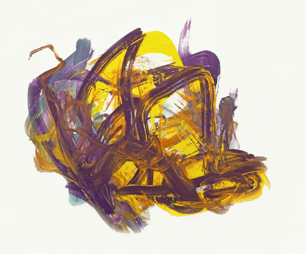 高清摄影  一幅黄色和紫色相间的抽象画