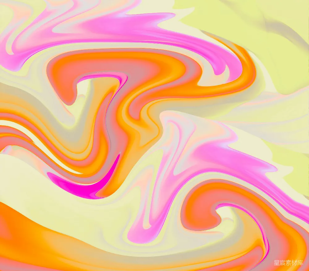 高清摄影  一幅带有黄色和粉色漩涡的抽象画
