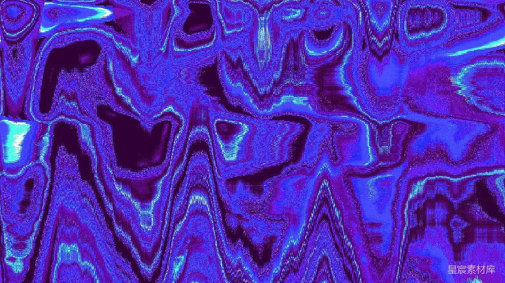 高清摄影  抽象的蓝色和紫色液体图案，带有扭曲的波浪线。